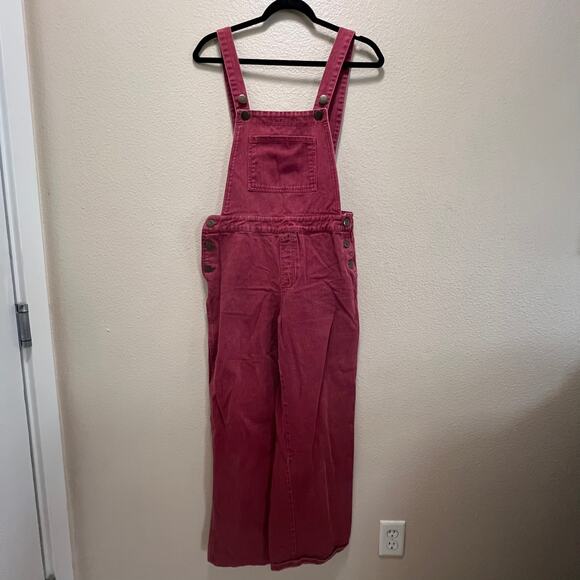 Forever 21 Dark Red Maroon Denim Overalls Size Medium Jeans Fall Size Medium - Picture 2 of 8